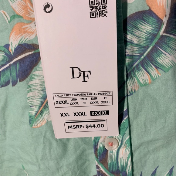 Denim & Flower Light Green Floral Men's Shirt New - Picture 6 of 7